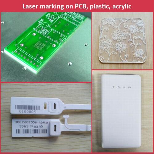 máquina portátil da marcação do laser da fibra 20W para a matriz plástica e o código de barras dos dados do PVC